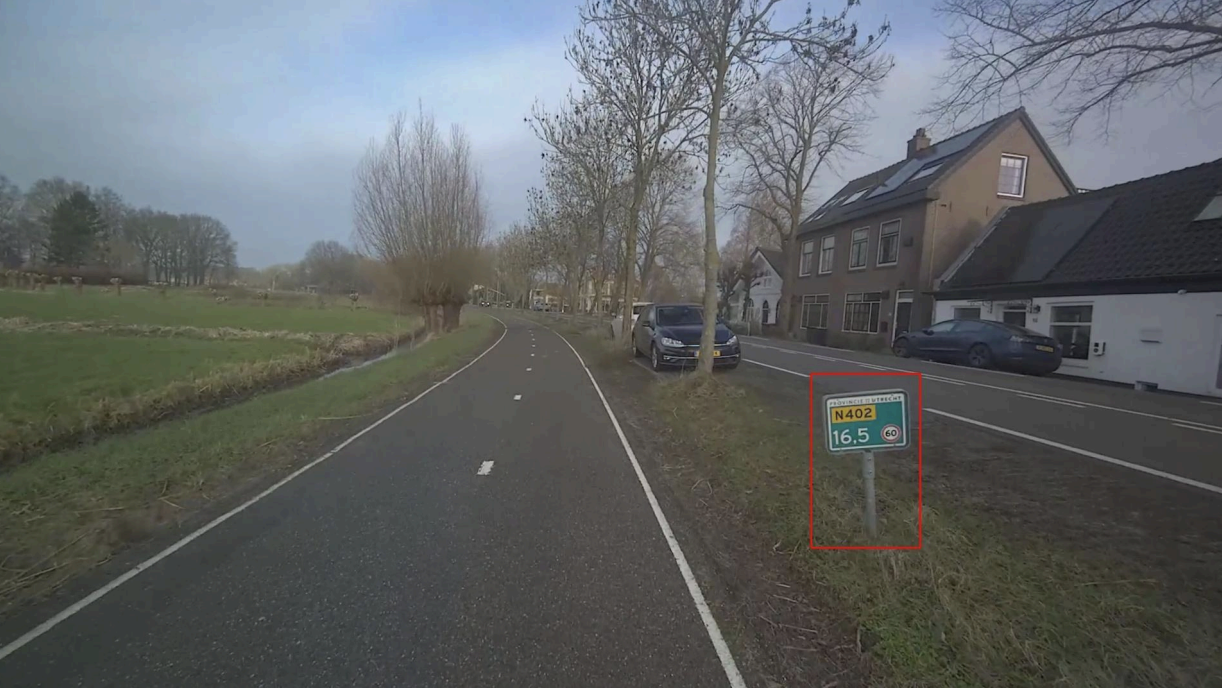 Hectometerpaaltje gedetecteerd langs een provinciale weg